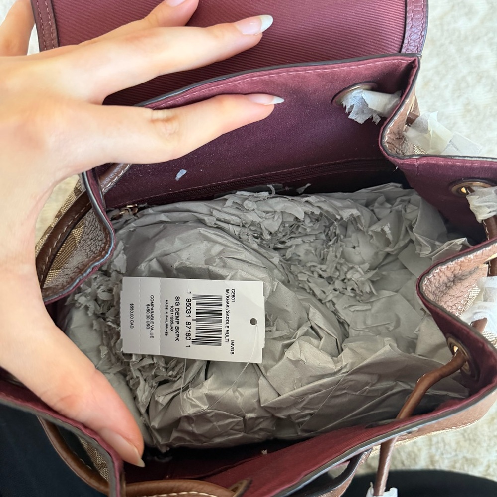 Coach Dempsey Drawstring Backpack In Signature Jacquard, Coach Backpack - Picture 7 of 7